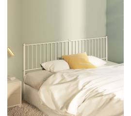 Tăblie de pat metalică, alb, 187x3x90 cm