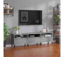 Comodă tv, gri beton, 150x30x44,5 cm, lemn prelucrat