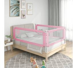 Balustradă de protecție pat copii, roz, 140x25 cm, textil