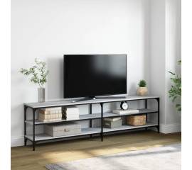 Comodă tv, gri sonoma, 180x30x50 cm, lemn prelucrat și metal