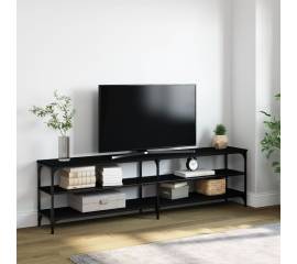 Comodă tv, negru, 180x30x50 cm, lemn prelucrat și metal