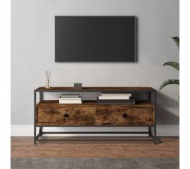 Dulap tv, stejar afumat, 100x35x45 cm, lemn prelucrat