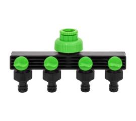 Adaptor pentru robinet 4 căi verde/negru 19,5x6x11 cm abs și pp