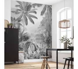 Komar fototapet mural lac tropical alb & negru, 200x270 cm