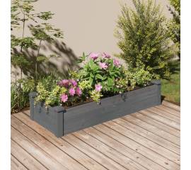 Strat grădină înălțat cu căptușeală gri 120x45x25 cm lemn brad