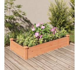 Strat grădină înălțat cu căptușeală maro 120x60x25 cm lemn brad