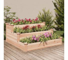 Strat de grădină înălțat cu căptușeală, 120x120x56 cm lemn brad