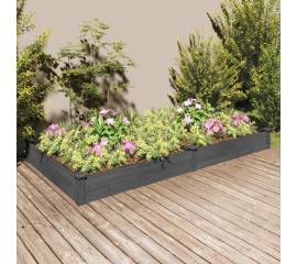 Strat grădină înălțat cu căptușeală gri 240x120x25cm, lemn brad