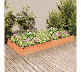 Strat grădină înălțat cu căptușeală maro 240x120x25cm lemn brad