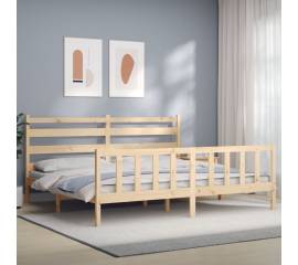 Cadru de pat cu tăblie, 180x200 cm, lemn masiv