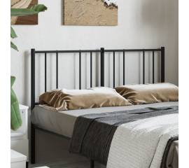 Tăblie de pat metalică, negru, 135 cm