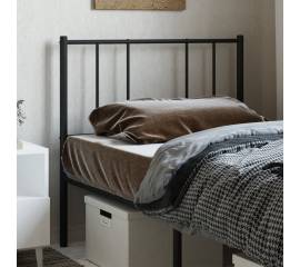 Tăblie de pat metalică, negru, 100 cm