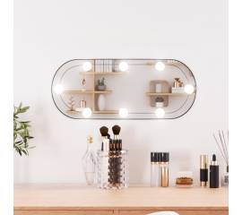 Oglindă de perete cu lumini led 20x50 cm oval sticlă