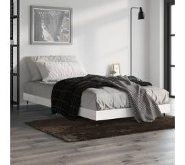 Cadru de pat, alb extralucios, 100x200 cm, lemn prelucrat