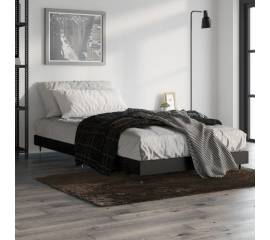 Cadru de pat, negru, 100x200 cm, lemn prelucrat