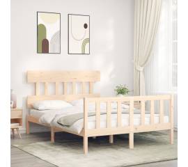 Cadru de pat cu tăblie, 140x200 cm, lemn masiv