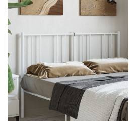 Tăblie de pat metalică, alb, 120 cm