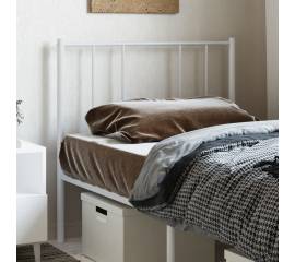Tăblie de pat metalică, alb, 80 cm