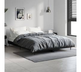 Cadru de pat, negru ,135x190 cm, lemn prelucrat