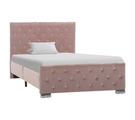Cadru de pat, roz, 100 x 200 cm, material textil