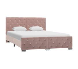 Cadru de pat, roz, 140 x 200 cm, material textil