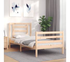 Cadru de pat cu tăblie, 90x200 cm, lemn masiv