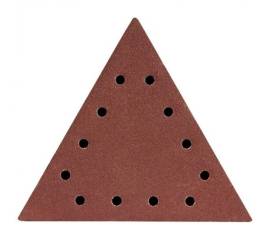 Abrazive/smirghel triunghiular pentru slefuitor perete, cu scai, gauri, p80, set 5 buc, 285 mm, dedra