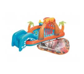 Piscina gonflabila pentru copii, de joaca, cu tobogan, 265x265x104 cm, bestway laguna lava