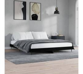 Cadru de pat, negru, 120x200 cm, lemn prelucrat