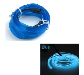 Fir Neon Auto "EL Wire" culoare Albastru, lungime 5M, alimentare 12V, droser inclus