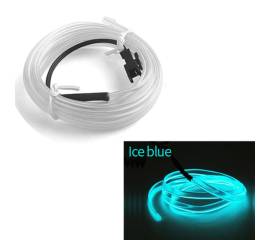 Fir Neon Auto "EL Wire" culoare Albastru Turcoaz, lungime 1M, alimentare 12V, droser inclus
