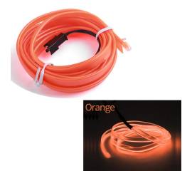 Fir Neon Auto "EL Wire" culoare Orange, lungime 5M, alimentare 12V, droser inclus