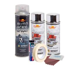 Kit complet reparatie si vopsire jante culoare Crom Metalic, V2