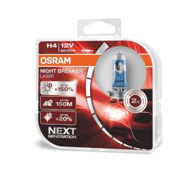 Set 2 becuri auto cu halogen Osram H4 12V 60/55W P43t Night Breaker Laser +150%