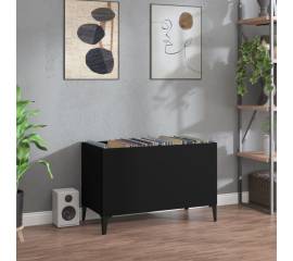 Dulap pentru discuri, negru, 74,5x38x48 cm, lemn prelucrat