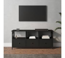 Comodă tv, negru, 102x33x45 cm, lemn prelucrat & fier