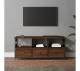 Comodă tv, stejar maro, 102x33x45 cm, lemn prelucrat & fier