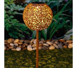 Hi lampă cu led solară pentru grădină, ușoară, 18 cm, maro, metal