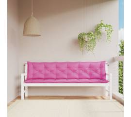 Perne bancă de grădină, 2 buc., roz, 200x50x7 cm, textil