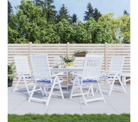 Perne scaun grădină 6 buc dungi albastru&alb 50x50x3 cm, textil