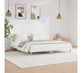 Cadru de pat, alb extralucios, 120x200 cm, lemn prelucrat