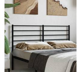 Tăblie de pat metalică, negru, 140 cm