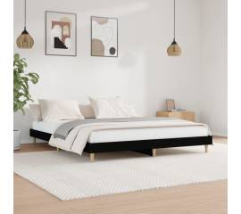 Cadru de pat, negru, 120x200 cm, lemn prelucrat
