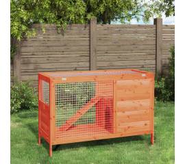 Cușcă pentru iepuri maro 103x44x69,5 cm lemn masiv de pin