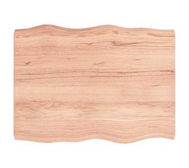 Blat birou maro deschis 80x60x6 cm, lemn masiv stejar tratat