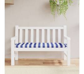 Pernă bancă grădină, dungi albastru/alb, 120x50x7 cm, textil