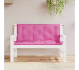 Perne bancă de grădină 2 buc. roz 120x50x7 cm textil