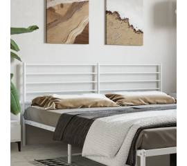 Tăblie de pat metalică, alb, 200 cm