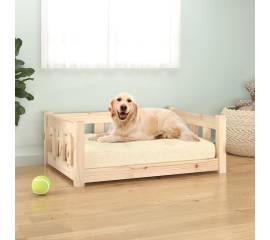 Pat de câini, 75,5x55,5x28 cm, lemn masiv de pin