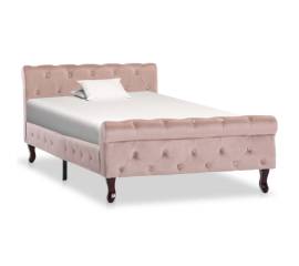 Cadru de pat, roz, 100 x 200 cm, catifea
